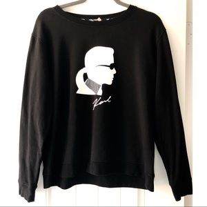 Karl Lagerfeld Silhouette Black Sweatshirt -Sz L